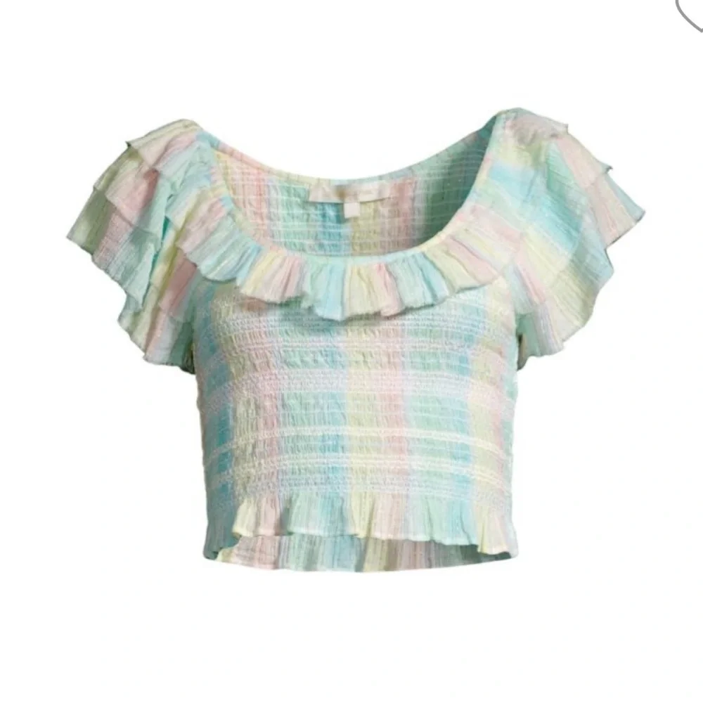 J6 LOVESHACKFANCY Saba Ruffle Crop Top - Picture 2 of 7